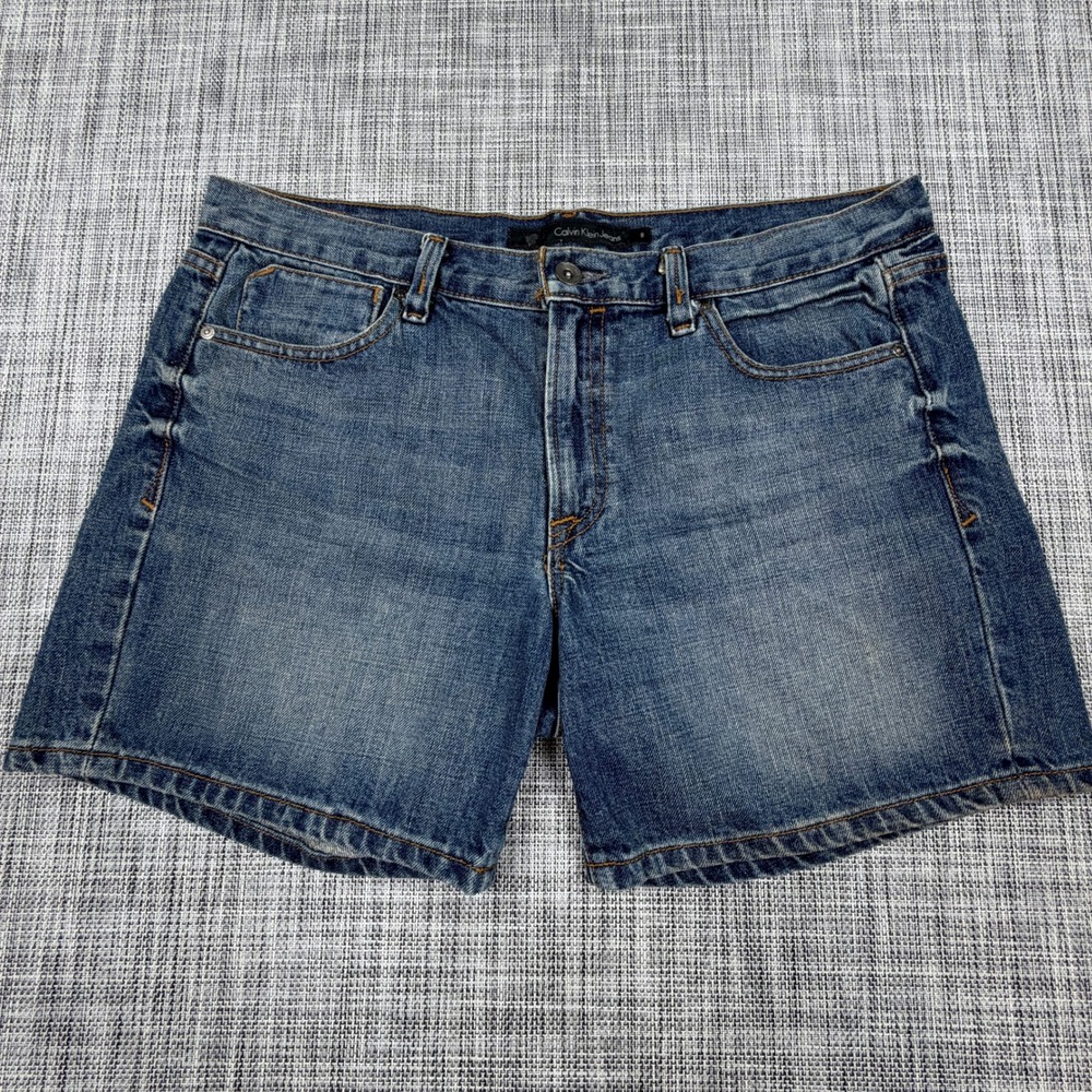 Calvin Klein Jeans Womens Weekend Denim Shorts 8 Blue Cotton Mid Rise Pockets